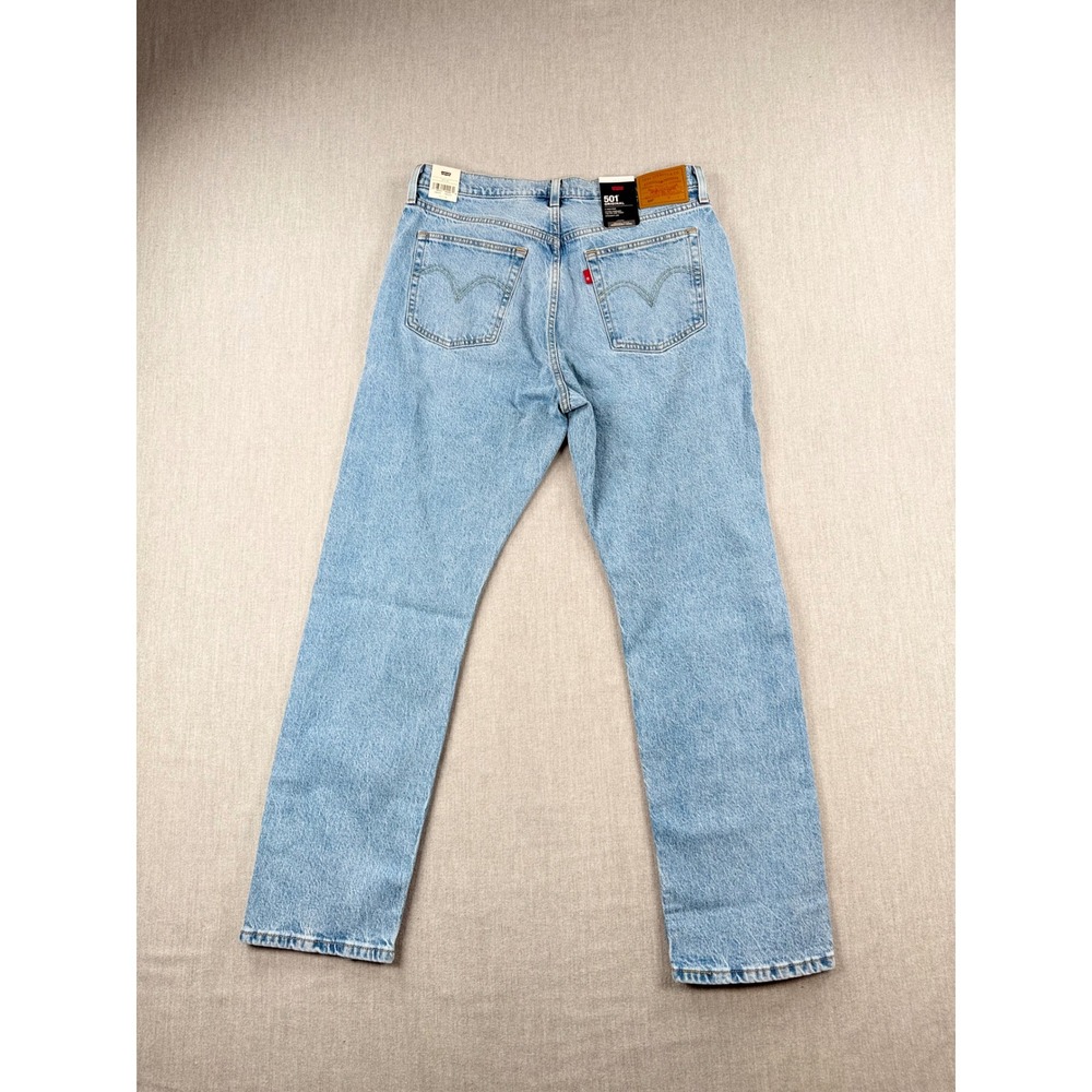 Levis Premium 501 Original High Rise Straight Leg Jeans Light Wash 32x30 NEW - Picture 3 of 6